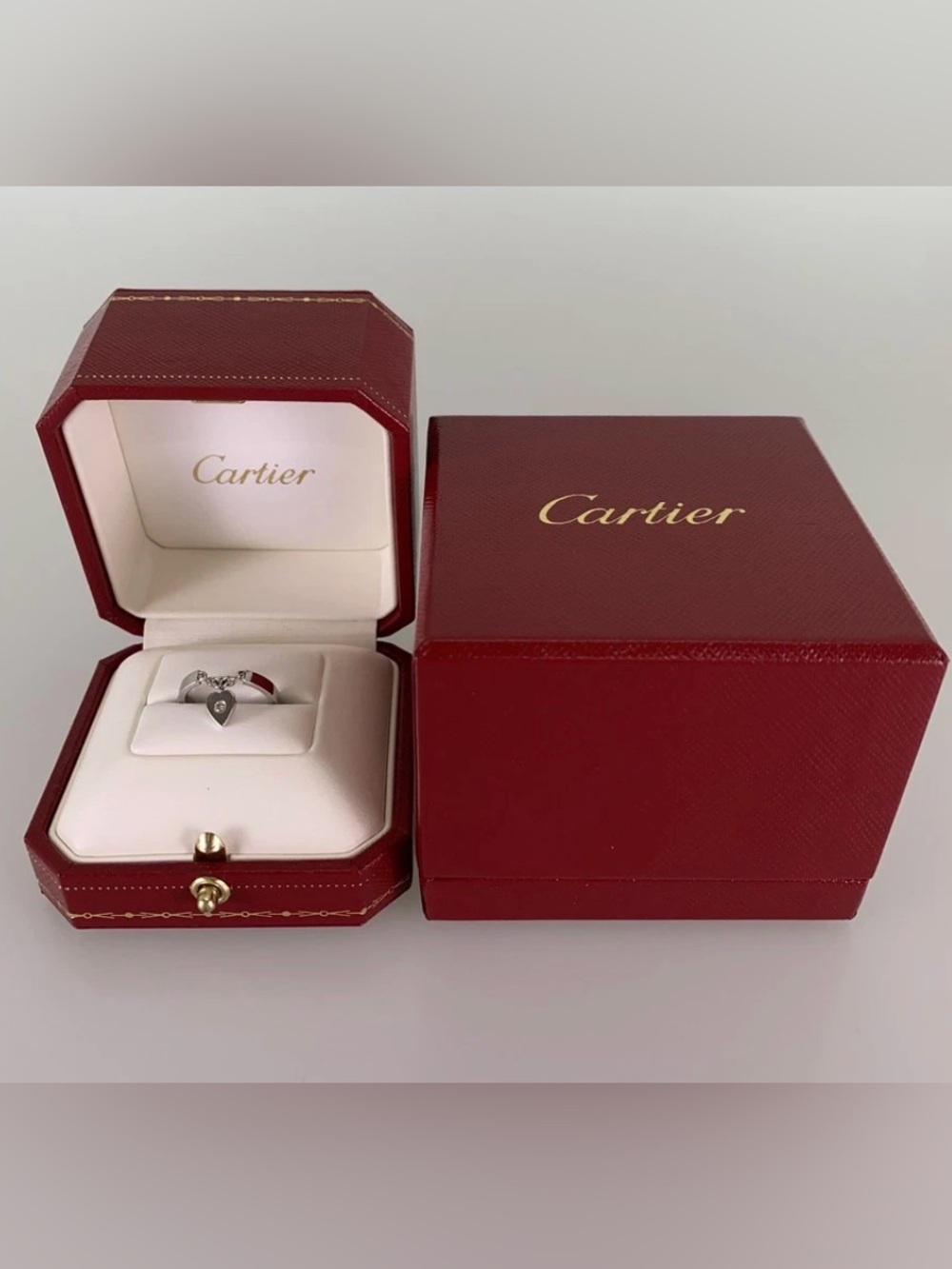 Authentic Cartier Mon Amour/Monumur Heart Diamond Ring 18k White Gold - Picture 7 of 9